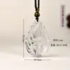 Colgante de Joyería de Zorro de Obsidiana Natural Hanjie Cristal Blanco Zorro de Nueve Colas Amor Año Zodiacal Colgante de Collar para Mujer