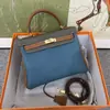 Nova Bolsa Feminina de Couro Genuíno 2026 25cm Três Cores Segunda Geração Bolsa Kelly Bolsa de Mão Versátil de Alta Qualidade Bolsa de Ombro Transversal