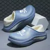 Chinelos Masculinos de Algodão 2025 Novo Inverno Impermeável Casa Interior Pelúcia Espessado Quente Exterior Sapatos de Algodão