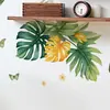 Adesivos de Parede Flor Folha Verde Grande Borboleta Transfronteiriços para Quarto, Estudo, Sala de Estar, Quarto de Crianças Decoração de Parede, Removíveis