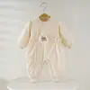 Mameluco fino de algodón con conejito para bebé, 3-12 meses, primavera y otoño, para bebés niñas, body, pijama de capa base, ropa exterior