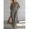 Amazon Transfronterizo Europeo y Americano 2026 En Stock Vestido de Verano Elegante a Rayas para Mujer sin Hombros