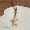 Férias à Beira-Mar ~ Colar Longo Boho Retrô Estrela do Mar Verão Feminino Estilo Étnico Acessórios Contas Trançadas
