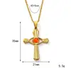 Moda Transfronteriza Europea y Americana Collar de Acero de Titanio con Ojo de Diablo y Cruz Incrustados de Diamantes Cadena para Clavícula Colgante Popular Personalizado para Mujer