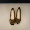 Mary Jane puntera cuadrada suave temperamento para ir al trabajo primavera 2025 Zapatos individuales franceses zapatos de mujer de alta gama estilo nuevo alpargatas de suela plana