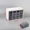Caja de Elementos de Cajón de Escritorio de Plástico Japonés Caja de Almacenamiento Tipo Bloque de Construcción Estante para Materiales de Componentes Electrónicos Gabinete con Herramienta para Clasificar Tornillos