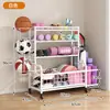 Estante de Almacenamiento para Esterilla de Yoga en Casa Cesta de Almacenamiento para Rodillo de Espuma Estante para Mancuernas Pesa Rusa Baloncesto Estante de Almacenamiento para Equipos Deportivos de Fitness
