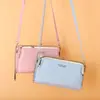 Bolsa de Celular Nova no Atacado para Mulheres Moda Japonesa e Coreana Padrão Horizontal Granulado Bolsa Transversal Bolsa de Ombro Grande Capacidade Carteira com Zíper