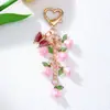 Novo Estilo Pingente Chaveiro Flor Pérola Orquídea, Fashion e Fresco, Borboleta Colorida Banhada Decoração de Bolsa, Presente para Melhor Amiga
