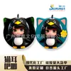 Botão de Lata Personalizado com Orelhas de Gato e Efeito Laser Duplo Flash, Broche de Mercadoria de Anime