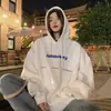 Sudadera con capucha blanca para mujer, nuevo jersey de otoño e invierno 2026, forrada de polar, muy elegante, top de estilo holgado y casual
