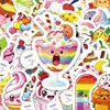 50 Nuevas Pegatinas de Verano Transfronterizas de Paleta de Hielo Postre Helado Fácil de Rasgar con Asa Pequeña para Decoración de Diario