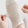 Calcetines Cortos de Verano Finos con Volantes para Mujer, Algodón Color Sólido Versátiles Estudiante Japonés Invisibles Tipo Barco, Malla Transpirable