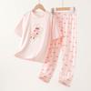 2026 Nuevo Conjunto de Pijama para Niñas, Verano Delgado Dibujos Animados Ropa de Casa Conjunto de Manga Corta, Algodón Puro Ropa de Aire Acondicionado para Niños