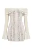 Vestido Francés de Encaje con un Hombro Estilo Europeo y Americano Transfronterizo para Mujer, Vestido Largo de Verano con Mangas de Campana, Corte Ajustado, Vestido de Fiesta sin Hombros