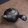 Juego de té de cerámica negra estilo japonés traje de té tetera vintage con asa lateral oferta especial regalo caja de regalo exquisita juego de cerámica Dehua
