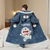 Pijama masculino inverno forrado com fleece espessado acolchoado de três camadas roupão de dormir longo quente de fleece de coral para crianças mais velhas e adolescentes conjunto