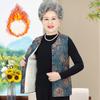 Chaleco para Mujeres Mayores con Forro de Lana Cálido Chaleco Engrosado de Otoño e Invierno para Mamá Chaleco de Vestido Tang para Abuela y Esposa para Ropa Exterior