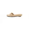 Sandalias de Color Uva Estilo Francés de Tacón Bajo sin Cierre para Mujer, Adecuadas para Usar al Aire Libre en Verano, con un Ambiente Sencillo y Elegante de Hada