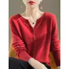 Estilo de Otoño para Ir al Trabajo Nuevo Cardigan de Punto de Lana de Cordero Cuello Pequeño Estilo Corto Suéter Superior para Mujer Manga Larga Ropa de Abrigo