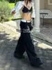 Jeans Rectos Sueltos Lavados en Negro Estilo Street Cleanfit para Hombres y Mujeres Pantalones Casuales de Pierna Ancha