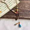 Nuevo Collar con Colgante de Cerámica Zen Estilo Chino para Mujer, Accesorio de Collar Largo Estilo Étnico Bohemio, Cadena para Suéter con Cordón