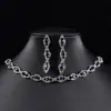 Collares Europeos y Americanos Transfronterizos de Nicho, Aretes de Diamante de Alta Gama, Pulseras, Juego de Joyería de Tres Piezas, Accesorios de Novia para Mujer