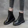 Botas para Mujer Estilo Británico Botines 2025 Invierno Estilo K Forradas de Borrego Engrosadas Versátiles Suela Gruesa Botas de Jinete Ins