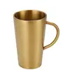 Taza de Acero Inoxidable Amazon 304 de Doble Capa Martillada Diamante con Asa, Acabado Recto Arenado, Taza Aislada para Cerveza y Café
