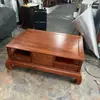 Mesa de centro grande em treliça de abacaxi de madeira maciça para apartamento pequeno mesa de centro retangular mesa de canto jacarandá todo jacarandá dourado mesa lateral de sofá