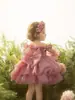Vestido Formal de Princesa para Niñas 2026 para Niños Pequeños, Atuendo de Presentación con Falda Voluminosa de Flores 3D, Vestido de Piano, Atuendo de Dama de Honor para Pasarela