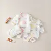 Mameluco para bebé para otoño e invierno, mameluco sin costuras de manga larga, conjunto cálido acolchado de mariposa para recién nacido, ropa para recién nacido