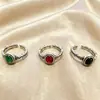 Nueva Moda China Nicho Lujo Ligero Cardumen de Peces Fideos de Huevo Peces Pequeños Anillo Moda Femenina Abierto Ajustable Anillo Incrustado Lujo Ligero Caliente