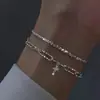 Nova Pulseira Estrela Vazada Feminina Primavera Luxo Leve Exquisita Pulseira Trançada de Pérolas Design Simples Pulseira Osso de Cobra