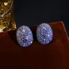 Aretes Ovalados Elegantes Populares de Xiaohongshu para Mujer, Aretes de Pedrería, Aretes Pequeños Exquisitos y Versátiles, Aretes de Novia