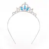 Nova Princesa Frozen Mesmo Estilo Coroa Elsa Arte em Ferro Strass Adorno de Cabeça Presente de Aniversário para Meninas Acessórios de Cabelo Coroa