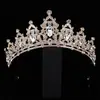 Joias de Noiva Europeias e Americanas Faixa de Cabeça de Strass de Luxo Acessórios de Adorno de Cabeça Coroa de Noiva com Pedras Preciosas Festa de Aniversário Casamento Baile