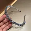 Diadema de Diamantes de Cristal Estilo Princesa Elegante Simple Coreana Diadema de Cristal de Vidrio de Borde Delgado Estilo Hada Francesa Accesorios para el Cabello para Mujeres