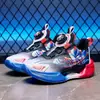 Sapatos de Malha com Botão Giratório Infantil 2025 Outono Novos Tênis de Corrida Atacado com Luzes para Meninos Pequenos Sapatos Esportivos
