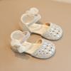Sandálias de Verão para Crianças Vazadas Cristal Strass Sapatos de Princesa Sapatos Brilhantes para Bebê Menina Sapatos de Vestido Sandálias de Bebê