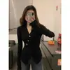 Suéter com design irregular com camada interna para mulheres, top de malha slim-fit de alta qualidade para outono e inverno