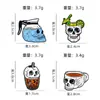 Taza de Agua Calavera Transfronteriza Original Insignia de Dibujos Animados Estilo Punk Creativo Aleación Personalizada de Nicho Broche de Decoración para Ropa