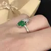 Celebridade da Internet Transmissão ao Vivo Estilo Étnico Anel Pixiu Banhado a Ouro Branco Crisoprásio Design Criativo Anel Pixiu Inlaid Calcedônia