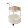 Mesa lateral de carrinho de vidro móvel de alta qualidade para sala de estar, sofá, pequena mesa de centro, mesa de cabeceira de luxo leve francesa para quarto