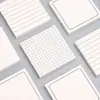 Notas adhesivas de estilo simple y fresco con fuerte adhesión, blocs de notas cuadriculados y rayados, desprendibles y reutilizables, papel de notas lindo