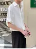 Camisa de Manga Corta Estilo Ascético Holgada y Fluida de Verano Moderna Elegante Hipster Atractiva Camisa Casual de Gama Alta para Hombre