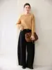 Suéter de Cachemira para Mujer Otoño/Invierno Cuello Redondo Mangas Raglán Tejido Holgado Top Pulóver Texturizado Capa Base para el Trabajo