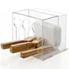 Caja de almacenamiento de cubiertos de acrílico personalizada, caja de almacenamiento de servilletas y tenedores de acrílico, caja de almacenamiento de utensilios de cocina y restaurante