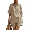 Conjunto de Dos Piezas de Camisa de Manga Corta y Pantalones Sueltos para Mujer, Nuevo de Comercio Exterior Transfronterizo de Amazon, Más Vendido para Otoño e Invierno 2026