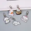 Lindo llavero colgante de acrílico de doble cara con dibujos animados, adorno pequeño divertido para mochila, regalo, llavero transparente creativo